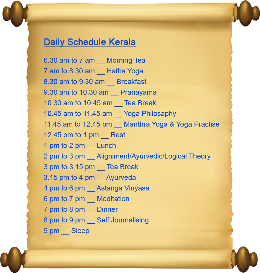 Daily Schedule Kerala